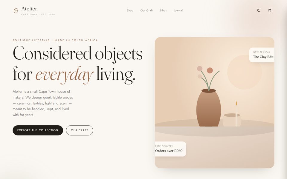 Atelier website demo